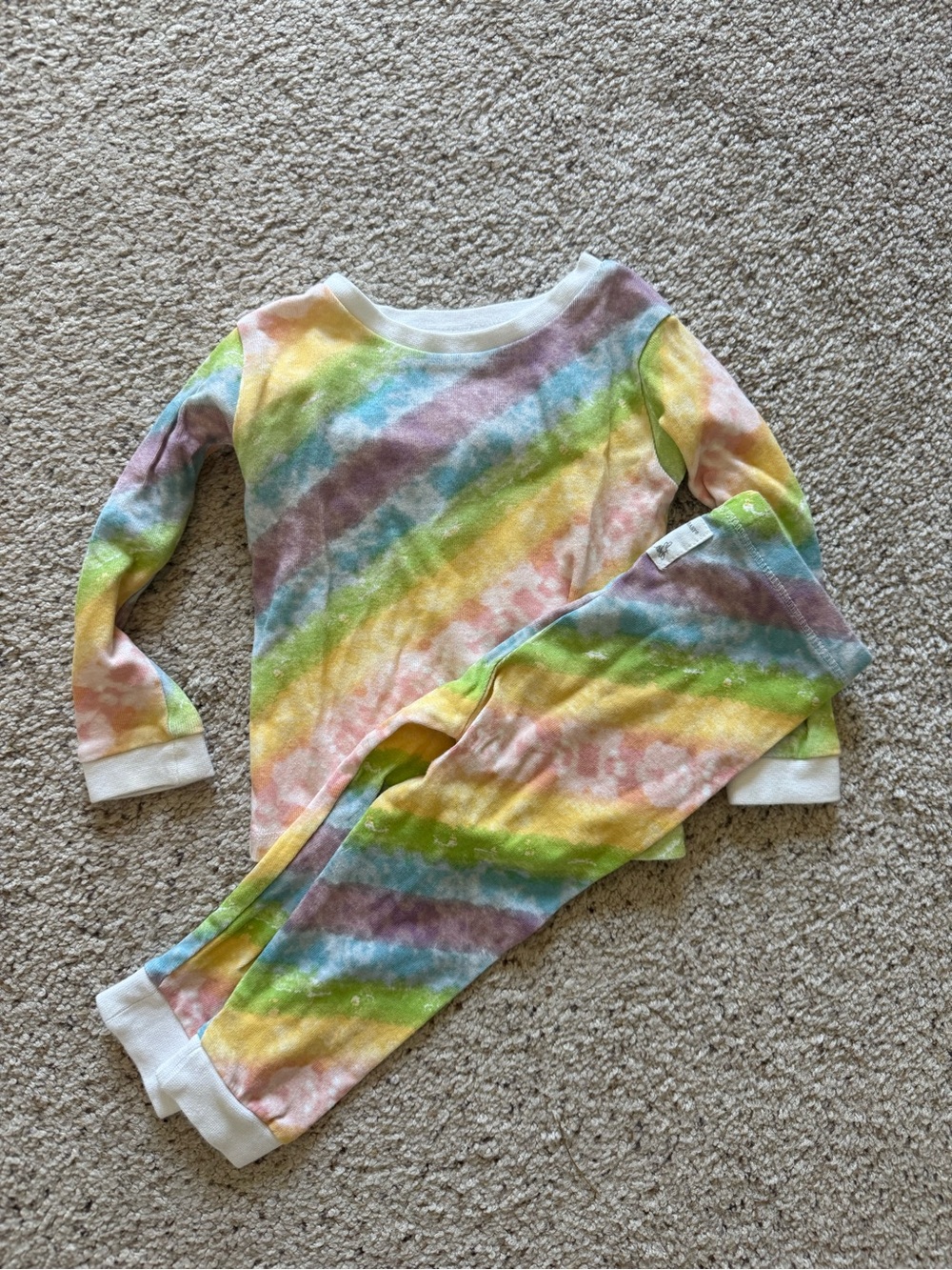 Burt's Bees Baby Pastel Rainbow Tie-Dye Pajama Set